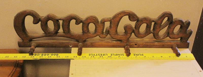 lot 5071 image: Wooden Coca Cola Coat Rack- Neat