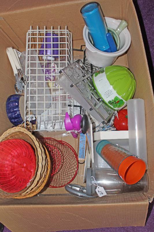 lot 8357 image: Big Box of Kitchen Wares and More See pics