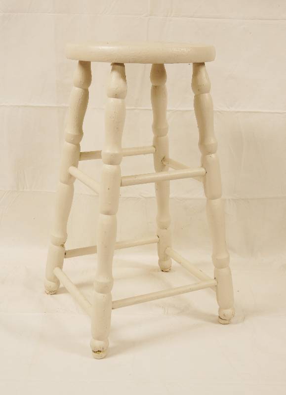 lot 6474 image: Super Nice Wooden White Bar Stool