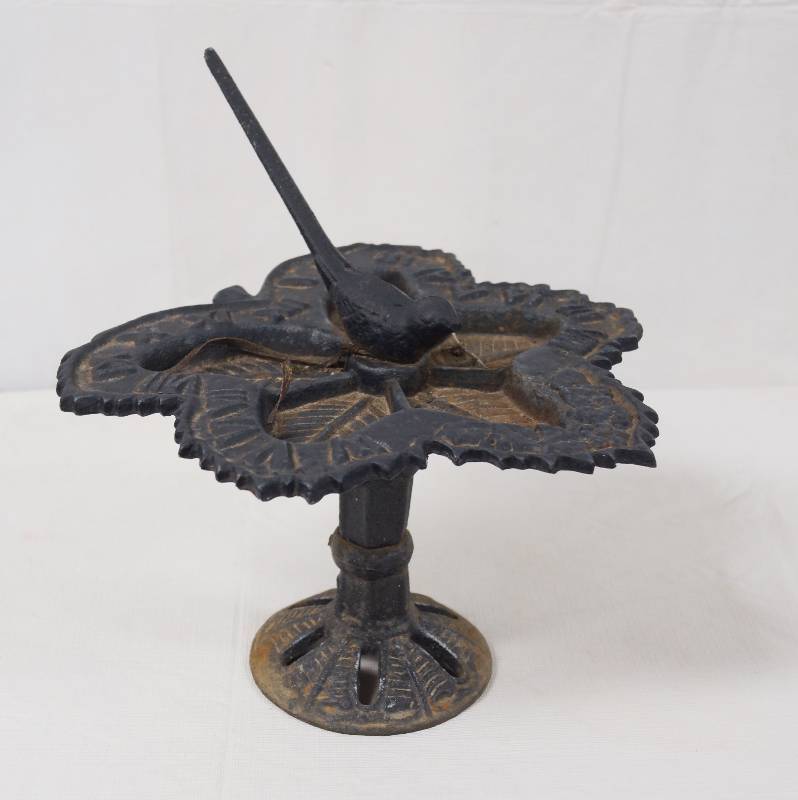 lot 6436 image: Old SUN DIAL with Bird - Metal - Bid Now