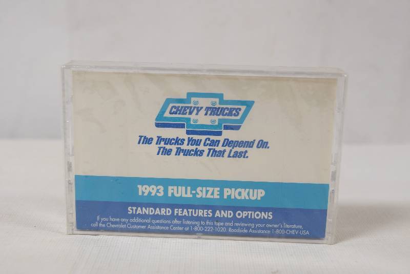 lot 6445 image: 1993 Chevy Full Size Pickup Standard Features and Options Cassette Tape - Old School
