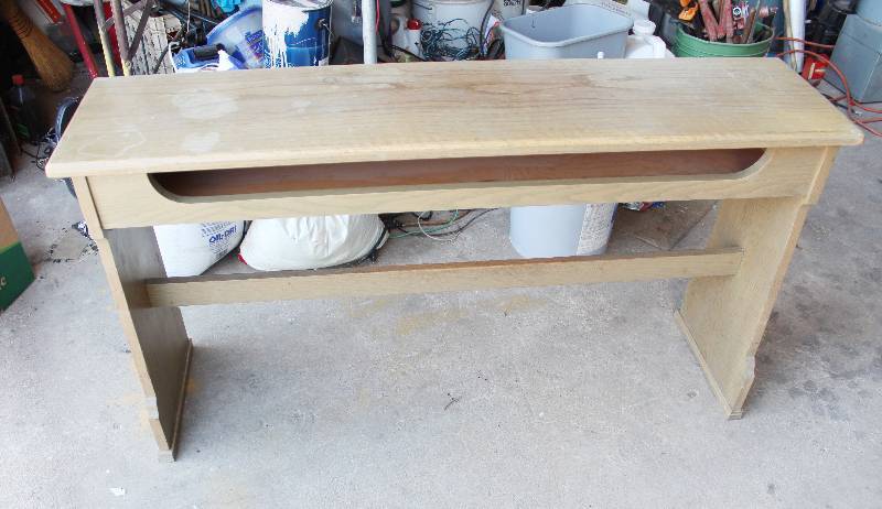 lot 3005 image: Oak Bench- 49 by 12 by 26.5- Awesome
