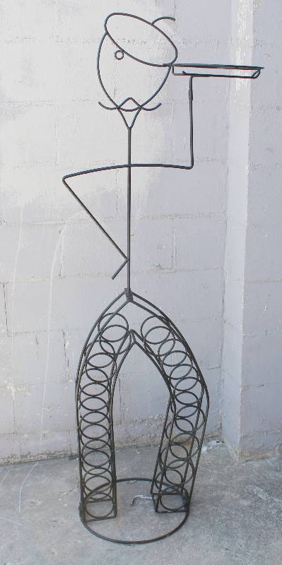 lot 3007 image: Wine Rack- Holds 14 bottles- Also holds a plate- 64 high- Great for Parties