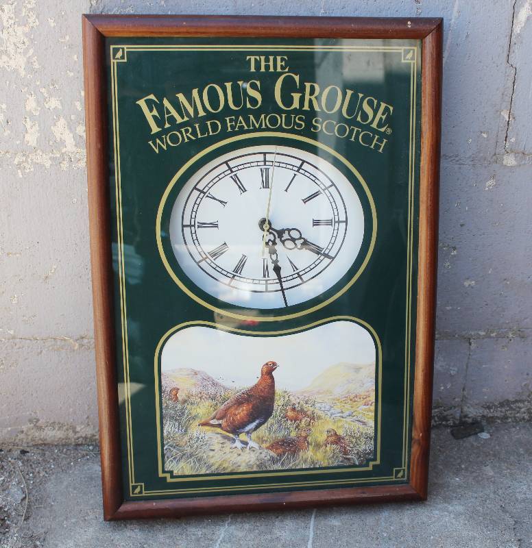 lot 3009 image: Clock- The Famous Grouse. World Famous Scotch Very Cool