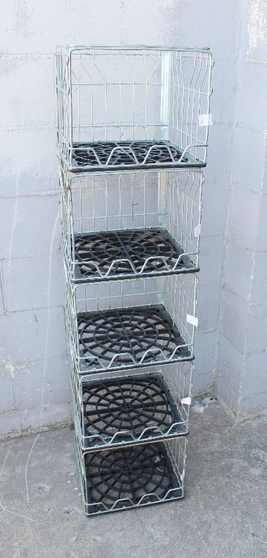 lot 3019 image: A stack of 5 stacking storage crates- 5 individual crates- Awesome