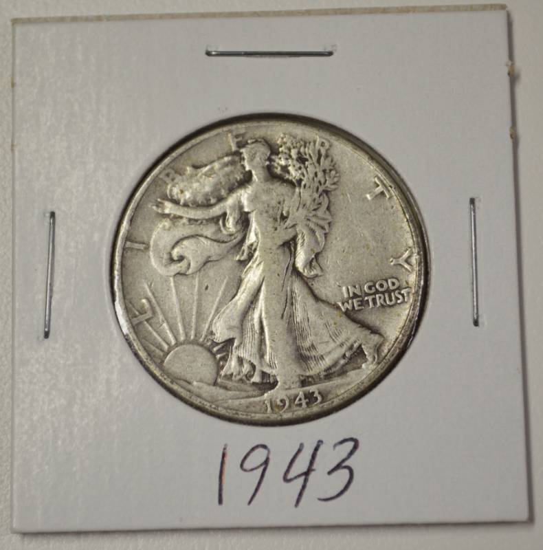 lot 3067 image: 1943 walking liberty silver half dollar