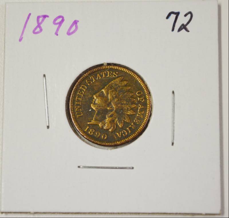 lot 3070 image: 1890 Indian head penny