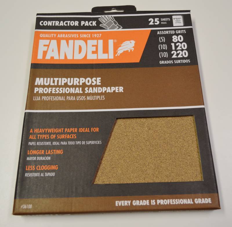 lot 3074 image: Fandeli sandpaper pack - 25 - 9 x 11 sheets