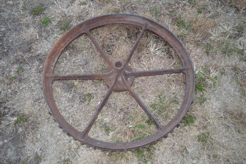 lot 3189 image: antique steel wheel
