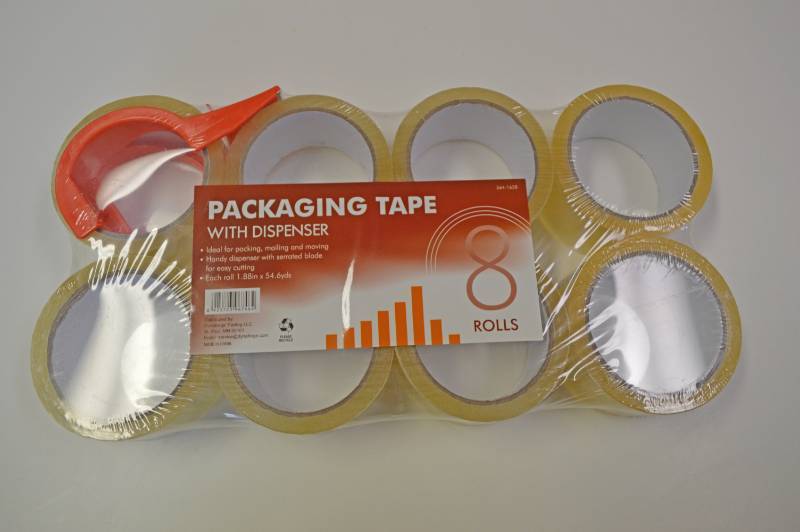 lot 3198 image: Eight Rolls of Packaging Tape with Dispenser - Great to have for moving