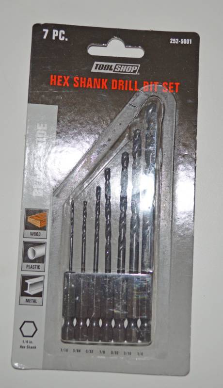lot 3201 image: Seven Piece Hex Shank Drill Bit Set - Still in Package