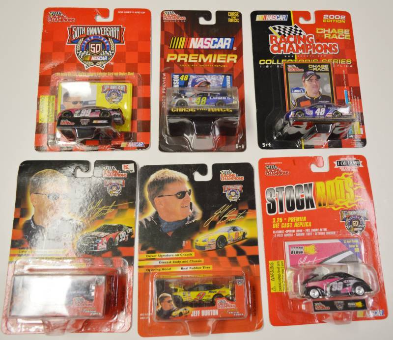 lot 3227 image: Lot of 6 Nascar Model Cars - All Still in Packages