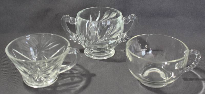 lot 9754 image: Two Tea Cups and Sugar Bowl. Vintage