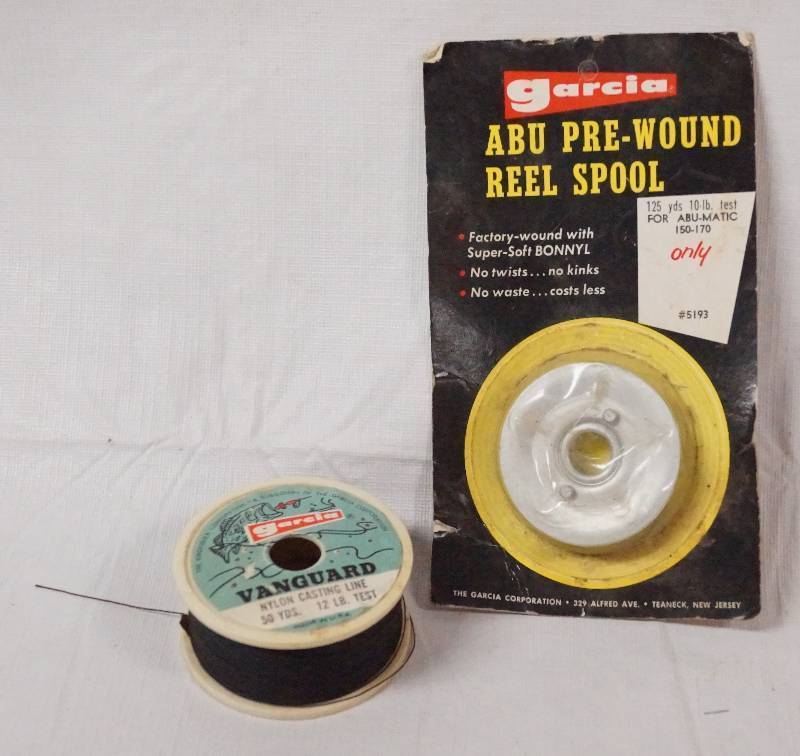 lot 9576 image: Lot of 2 - Vintage ABU GARCIA - Prewound Fishing Reel Spools - One, new in package