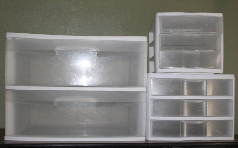 Lot Of 3 Different Plastic Storage Drawers Get Organized