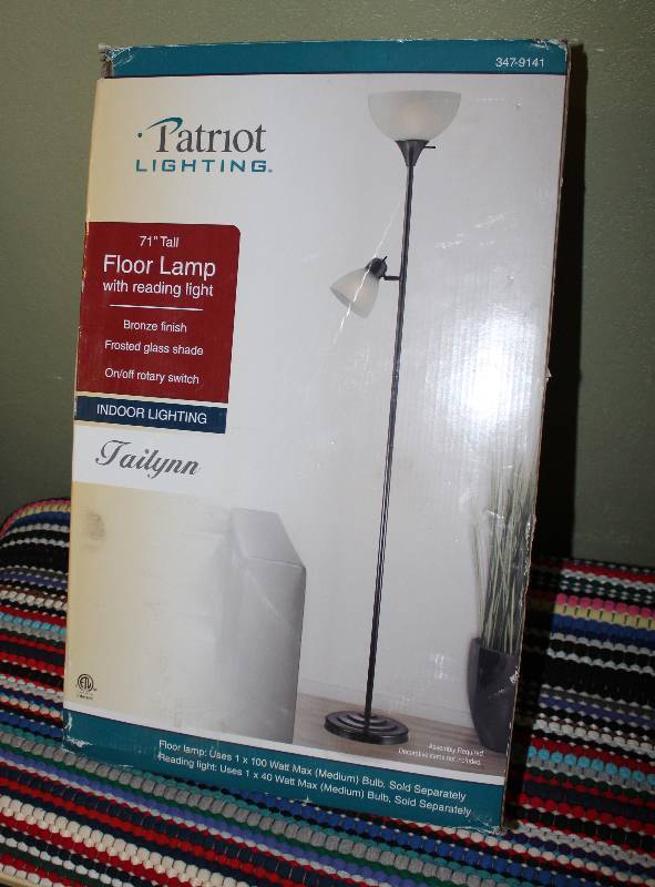 lot 8604 image: Floor Lamp w Reading Light - In original Box. 71 tall - neat