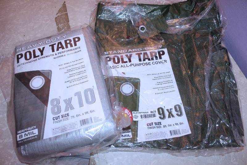 lot 8623 image: Heavy Duty Poly Tarps - Basic All Purpose Cover - Great For a Day Outside