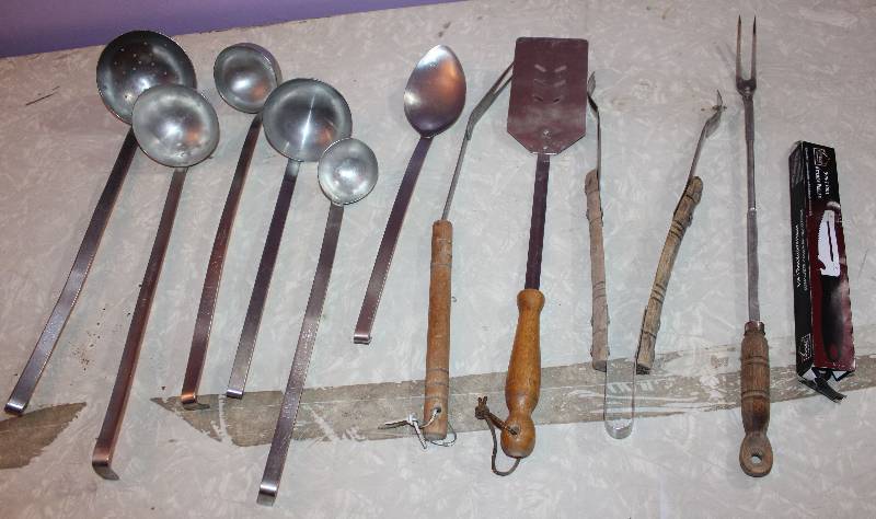 lot 8630 image: Assorted Kitchen Utensils - Mostly Ladles and Grilling Utensils - Very Cool
