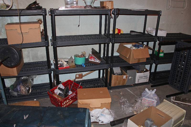 lot 8703 image: All Plastic Shelving as Pictured - Shelving Only - NO CONTENTS