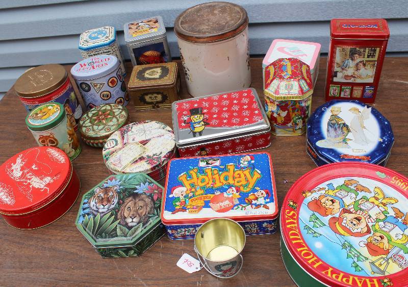 lot 8711 image: Assorted Tin Containers - See photos for Details