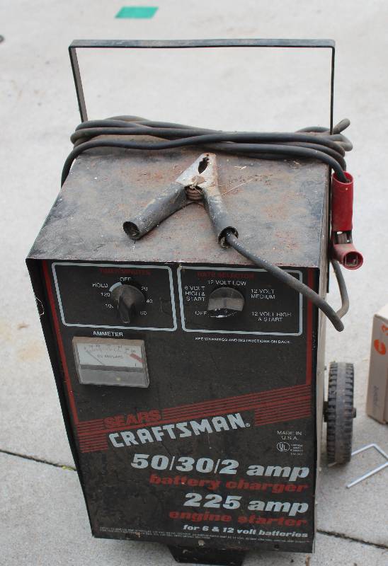 Sears Craftsman 50/30/2 Amp Battery Charger 225 Engine Starter - Damaged  Cord - Untested | ESTATE SALE - Wichita, KS - Hosted by the MIDTOWN CREW -  Near Central and West Street - CAMPING ITEMS & MORE! | Equip-Bid