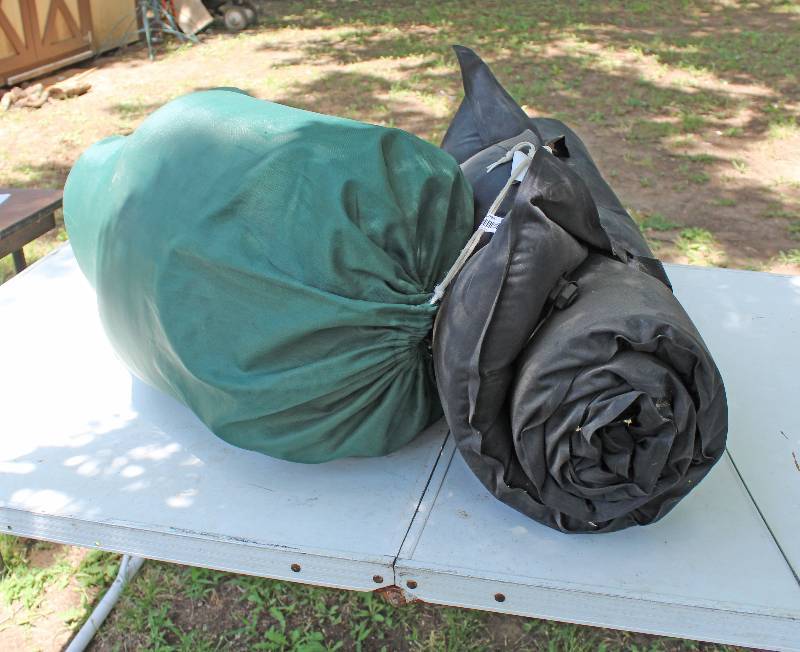 lot 8793 image: Sleeping Bag and Cushion Combo