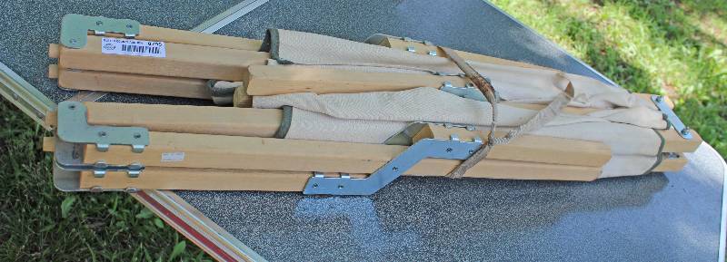 lot 8795 image: Fold Up Wood Frame Camping Cot