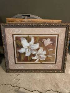 lot 15 image: Floral framed print