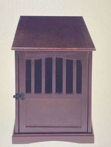 lot 26 image: Pet dog crate furniture end table- medium sized