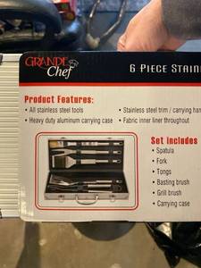 lot 31 image: Grande chef- 6 piece stainless steel barbecue set