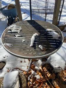 lot 84 image: Heavy duty Metal Table- needs a little TLC