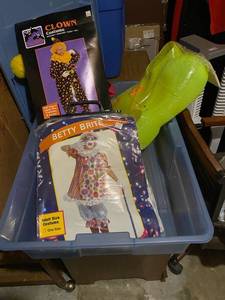 lot 97 image: 2 clown costumes and 1 pair of clown shoes