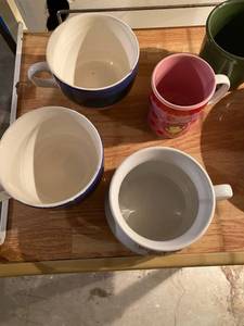 lot 104 image: Lot of dishes- collector Campbell soup mug 100 year anniversary, other mugs, bowls, etc.