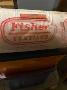 lot 136 image: Large roll of Fisher Textiles white linen. Perfect for those fabric crafts, reupholsters, sewing , etc