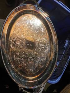 lot 139 image: Vintage Silver serving platter- good condition