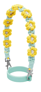 lot 7429014 image: Water Bottle Handle,Handmade daisy woven cup rope,outdoor water bottle sling carrier,Stanley cup holder with strap