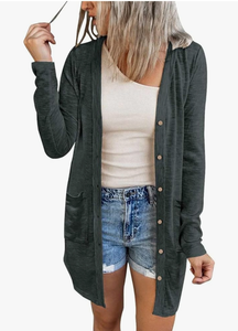 lot 7429036 image: MEROKEETY Womens Open Front Lightweight Cardigan Long Sleeve Button Down Loose Outwear