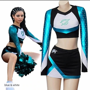 lot 7429041 image: Turquoise and White Cheerleading Uniform Set Maddy Perez Euphoria Costume Cosplay 2XL