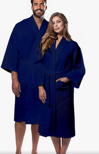 lot 7429083 image: Kahaf Collection Waffle Bath Robe - Navy Blue