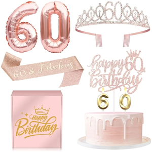 lot 7429088 image: 60th Birthday Party Decoration Set in Rose Gold