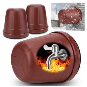 lot 7429098 image: 2Pack Outdoor Faucet Covers,Spigot Cover for Winter,Plastic Faucet Cover for Freeze Protection,Outside Insulated Hose Bib Covers Protector Reusable Garden Cold Freeze Proof-Dark Red