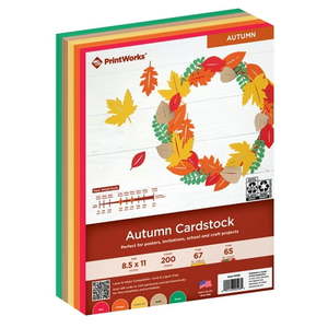 lot 7429107 image: Printworks Autumn Cardstock Assorted Colors 8.5 x 11 200 Sheets