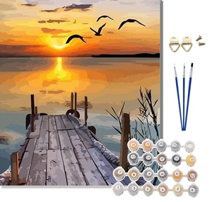 lot 7429118 image: Sunset Dock Paint by Numbers Kit