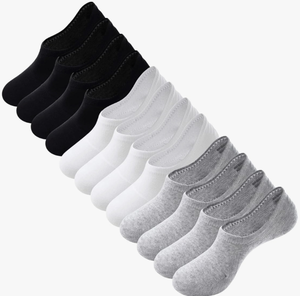 lot 7429131 image: Breslatte 6pairs No Show Socks Womens Men Non-slip Soft Cotton Invisible Socks for Women Daily Sport