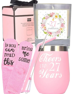 lot 7429148 image: MEANT2TOBE 27th Birthday Gifts for Women, 27th Birthday, 27th Birthday Tumbler, 27th Birthday Decorations for Women, Gifts for 27 Year Old Woman, Turning 27 Year Old Birthday Gifts Ideas for Women