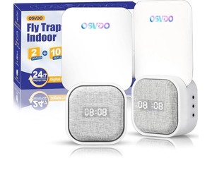 lot 7429152 image: Fruit Fly Traps for Indoors, 2 in 1 Flying Insect Traps and Digital Clocks, (2 Devices & 10 Refills) Fly Traps Indoor, Bug Zapper Trap House, Fly Catcher for Home - 400 Sq Ft of Protection