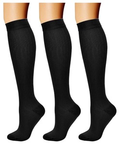 lot 7429210 image: CHARMKING Compression Socks for Women & Men Circulation (3 Pairs) 15-20 mmHg is Best Support for Athletic Running Cycling STRIPED