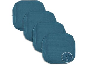 lot 7429214 image: PureFit Waterproof Outdoor Cushion Covers Replacement for Patio Furniture Chair Seat Cushion Covers 22x20 inch for Outdoor Furniture Garden Backyard with Zipper, 4 Pack SLIPCOVERS ONLY, Teal