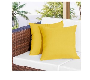 lot 7429238 image: Easy-Going 18x18 inch Pack of 2 Outdoor Waterproof Pillow Covers Only Patio Throw Pillowcase Yellow