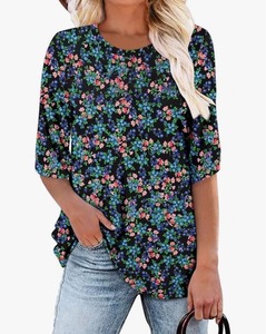 lot 7429245 image: CRAZY GRID Womens Trendy Summer Tops Puff Sleeve Loose Fit Shirts Dressy Casual Blouses 2XL